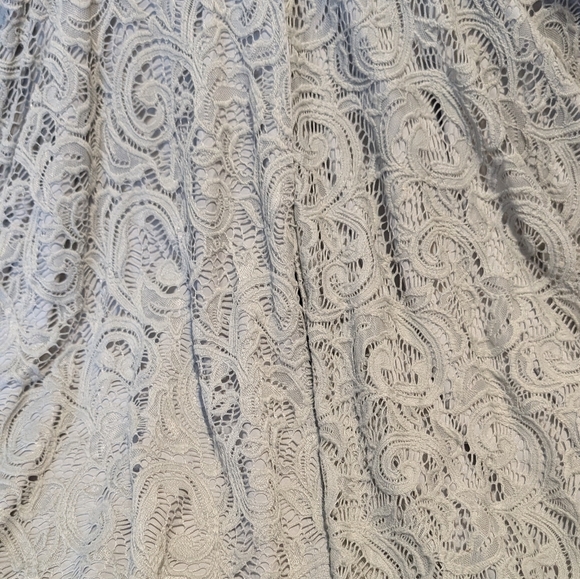 NWT E Retro Denim Vest With Gray Lace And Lining Shark Bite Hem - Picture 6 of 13